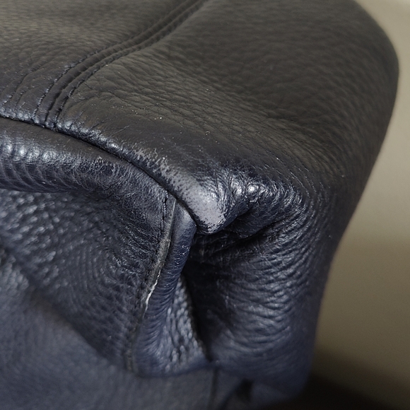 Coach Leather Midnight Blue Handbag Shoulder Bag - Picture 7 of 10